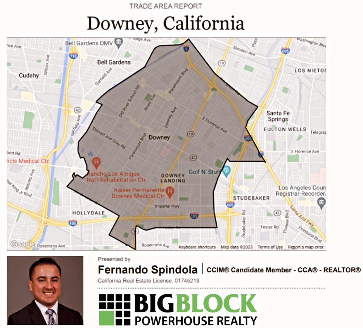 Commercial Agent Fernando Spindola - Call 323-456-6110 Downey